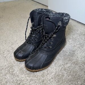 Tommy Hilfiger Black Winter Duck Boots